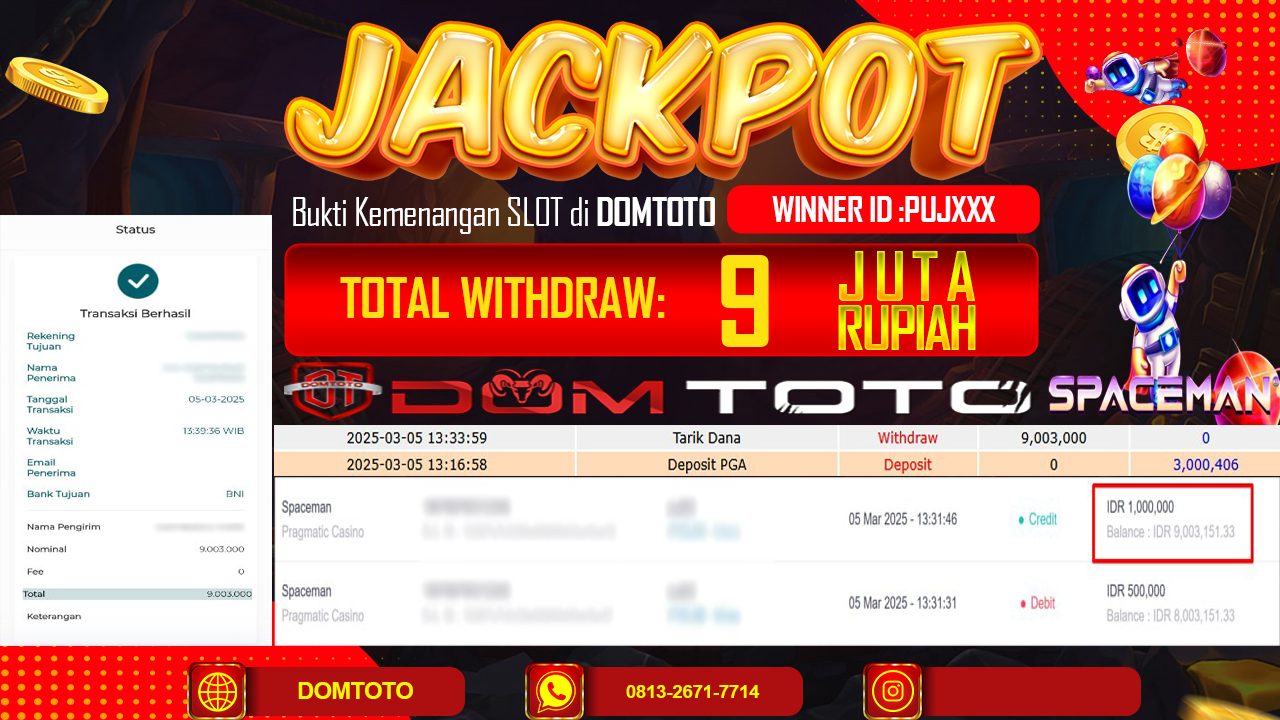 JACKPOT SPACEMEN  5 MARET 2025